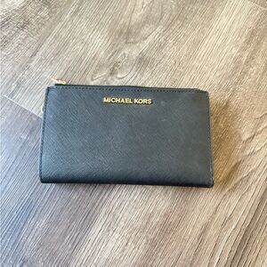 Michael Kors Black Zip-Around Wallet